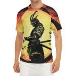 Sunset Samurai Warrior Print Men's Short Sleeve Rash Guard