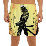 Sunset Samurai Warrior Print Men's Split Running Shorts