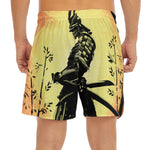 Sunset Samurai Warrior Print Men's Split Running Shorts