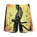 Sunset Samurai Warrior Print Men's Athletic Shorts