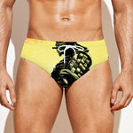 Sunset Samurai Warrior Print Men's Swim Briefs