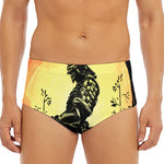 Sunset Samurai Warrior Print Men's Triangle Swim Briefs