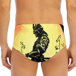 Sunset Samurai Warrior Print Men's Triangle Swim Briefs