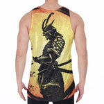 Sunset Samurai Warrior Print Men's Velvet Tank Top