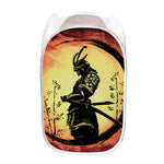 Sunset Samurai Warrior Print Mesh Laundry Hamper