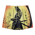 Sunset Samurai Warrior Print Mesh Shorts