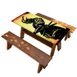 Sunset Samurai Warrior Print Picnic Table Cover
