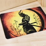 Sunset Samurai Warrior Print Polyester Doormat