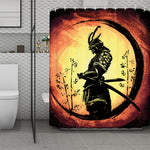 Sunset Samurai Warrior Print Polyester Shower Curtain