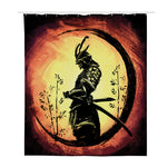 Sunset Samurai Warrior Print Polyester Shower Curtain