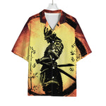 Sunset Samurai Warrior Print Rayon Hawaiian Shirt