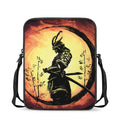 Sunset Samurai Warrior Print Rectangular Crossbody Bag