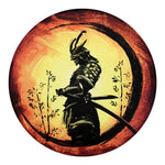 Sunset Samurai Warrior Print Round Blanket