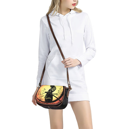 Sunset Samurai Warrior Print Saddle Bag