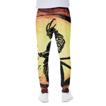 Sunset Samurai Warrior Print Scuba Joggers