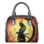 Sunset Samurai Warrior Print Shoulder Handbag
