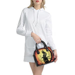 Sunset Samurai Warrior Print Shoulder Handbag