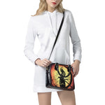 Sunset Samurai Warrior Print Shoulder Handbag