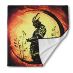 Sunset Samurai Warrior Print Silk Bandana