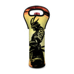 Sunset Samurai Warrior Print Single Neoprene Wine Tote