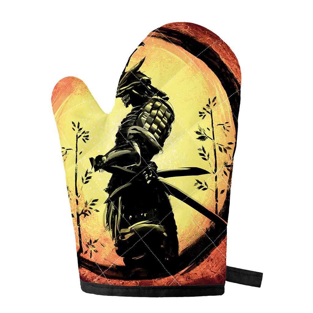 Sunset Samurai Warrior Print Single Oven Mitt