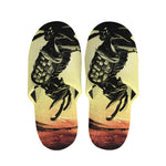 Sunset Samurai Warrior Print Slippers