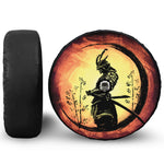 Sunset Samurai Warrior Print Tire Cover With Camera Hole