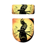 Sunset Samurai Warrior Print Toilet Lid And Tank Cover Set