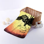 Sunset Samurai Warrior Print Towel