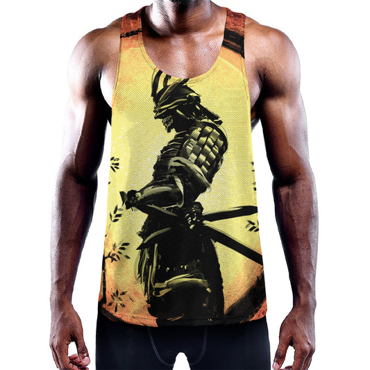 Sunset Samurai Warrior Print Training Tank Top