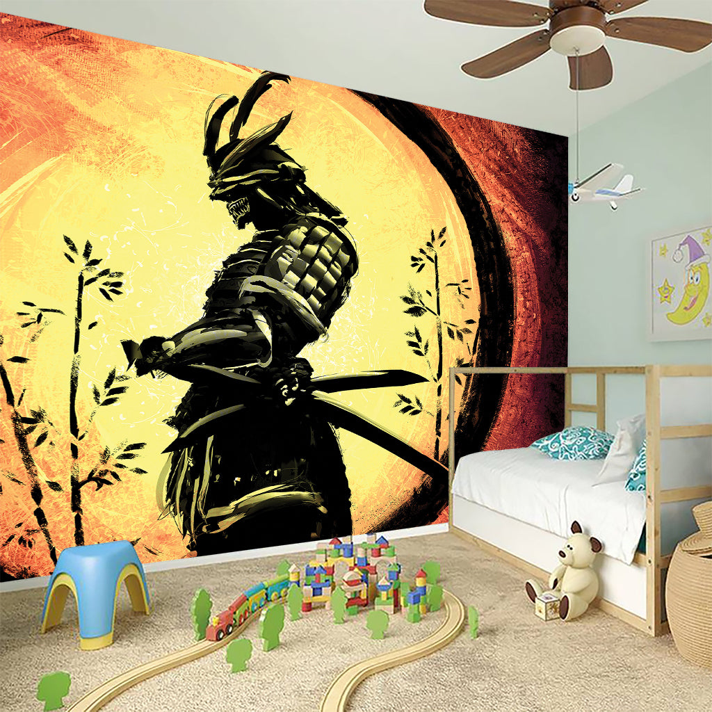 Sunset Samurai Warrior Print Wall Sticker
