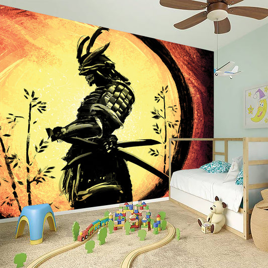 Sunset Samurai Warrior Print Wall Sticker