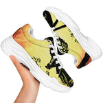 Sunset Samurai Warrior Print White Chunky Shoes