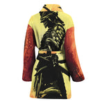 Sunset Samurai Warrior Print Women's Bathrobe