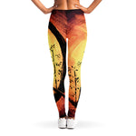 Sunset Samurai Warrior Print Women's Leggings