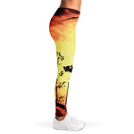 Sunset Samurai Warrior Print Women's Leggings