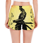 Sunset Samurai Warrior Print Women's Split Running Shorts