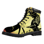 Sunset Samurai Warrior Print Work Boots