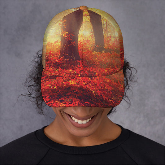 Sunshine Autumn Tree Print Baseball Cap