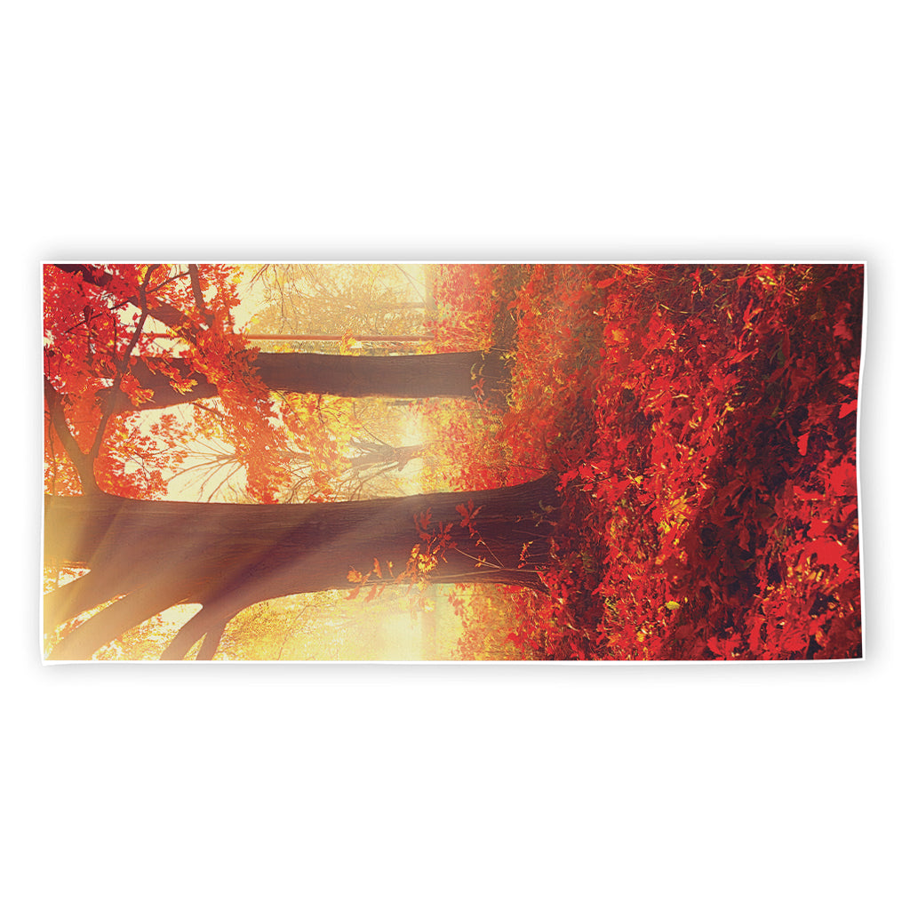 Sunshine Autumn Tree Print Beach Towel