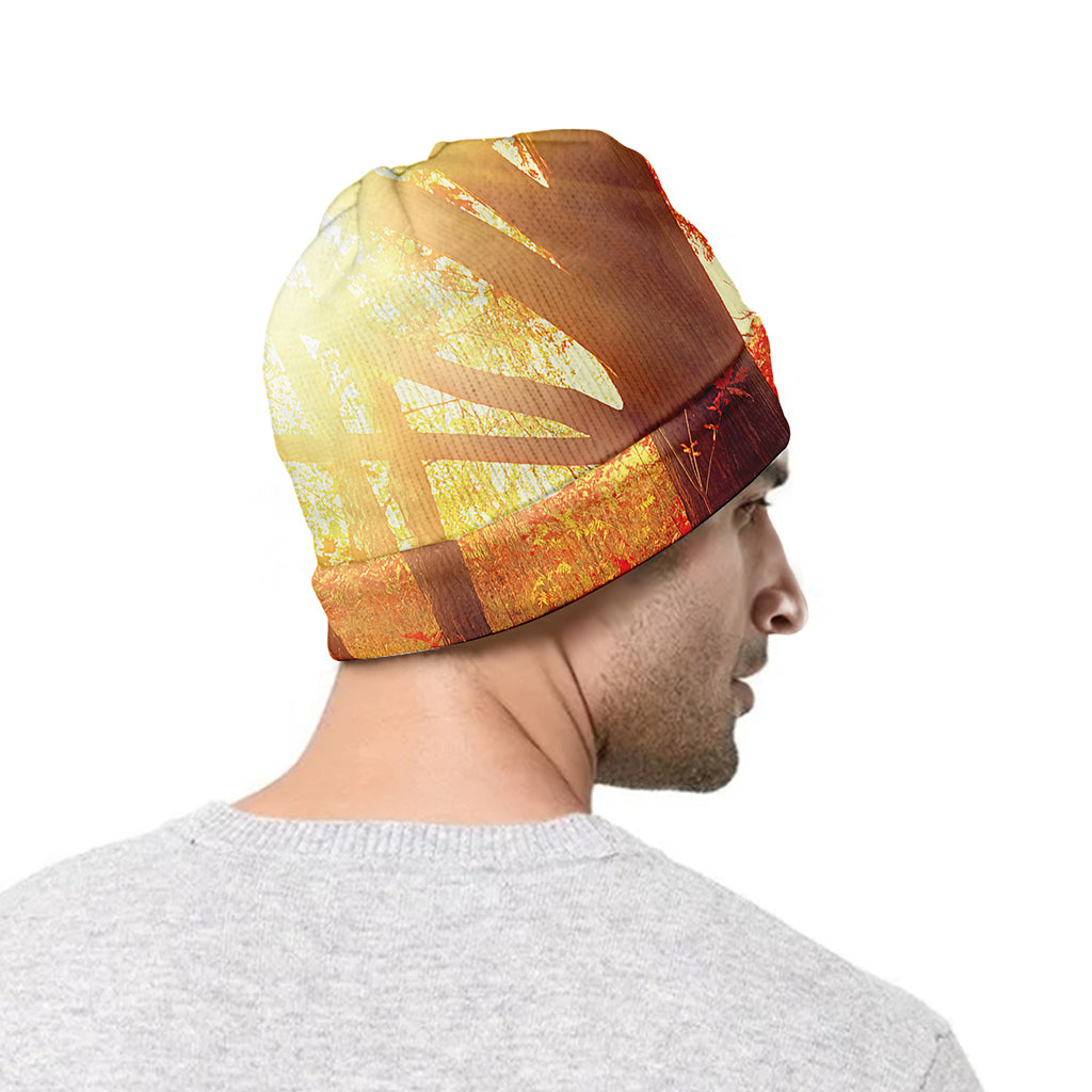 Sunshine Autumn Tree Print Beanie
