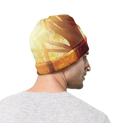Sunshine Autumn Tree Print Beanie