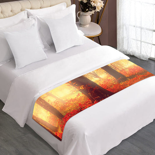 Sunshine Autumn Tree Print Bed Runner