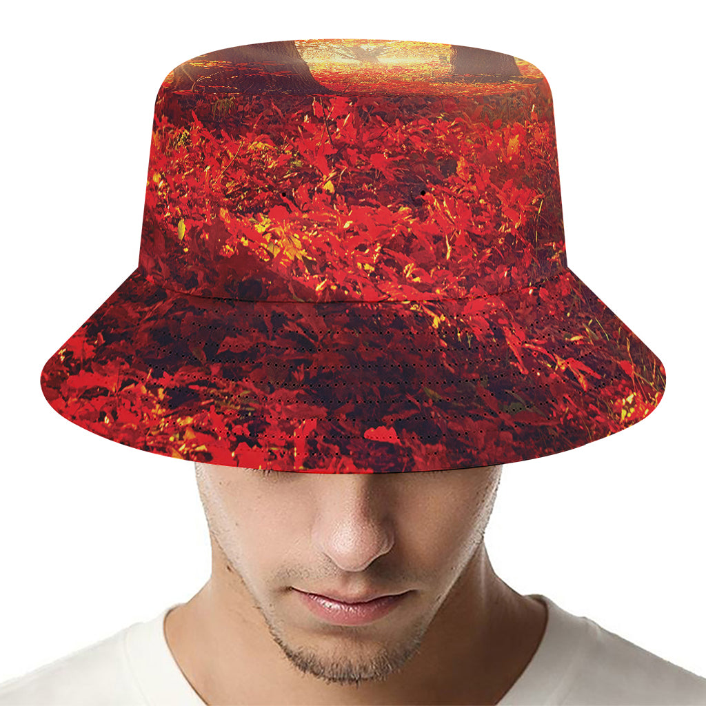 Sunshine Autumn Tree Print Bucket Hat