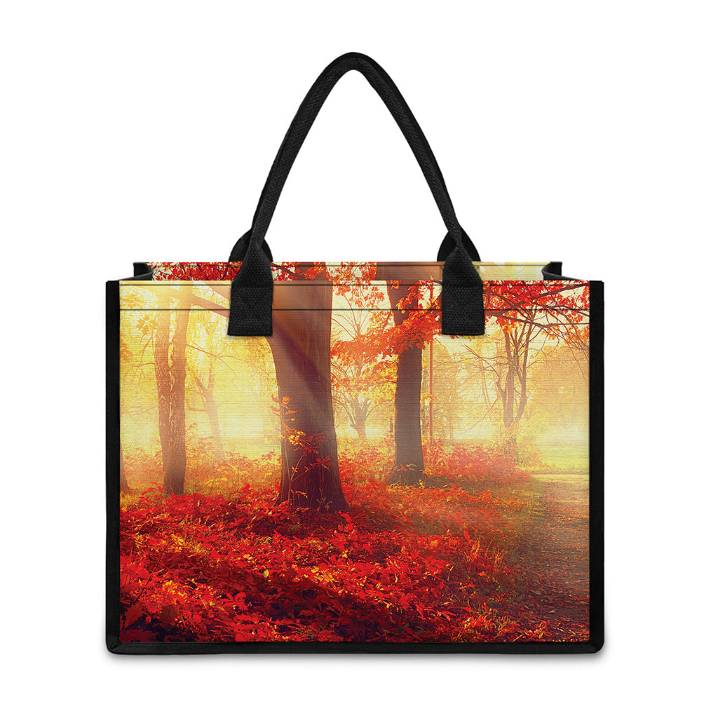 Sunshine Autumn Tree Print Canvas Tote Bag