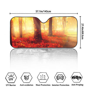 Sunshine Autumn Tree Print Car Windshield Sun Shade