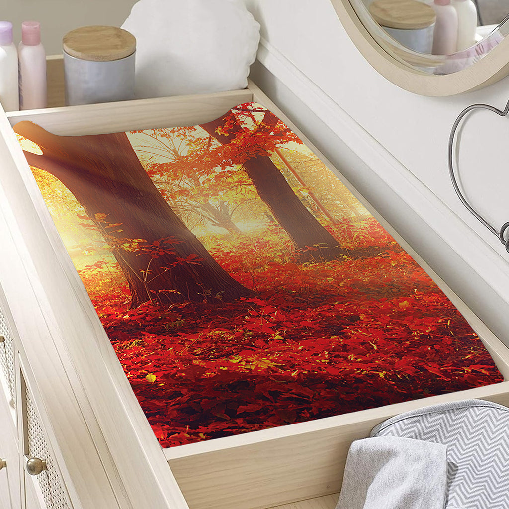 Sunshine Autumn Tree Print Changing Pad Cover