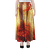 Sunshine Autumn Tree Print Chiffon Maxi Skirt