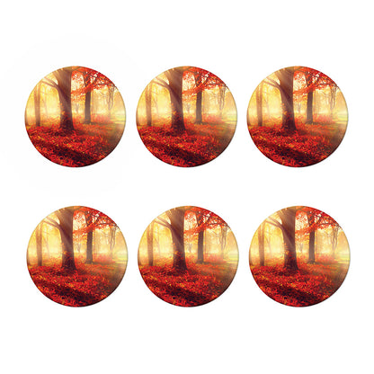 Sunshine Autumn Tree Print Coaster Set