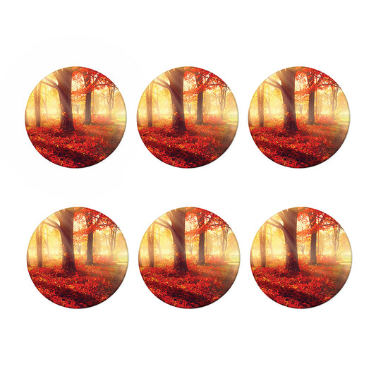 Sunshine Autumn Tree Print Coaster Set